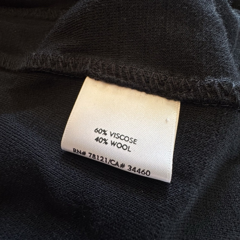 EILEEN FISHER Black‎ Godot Skirt Womens Wool Viscose Blend Elastic Waist Large - Picture 6 of 6